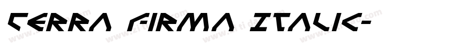 Terra Firma Italic字体转换